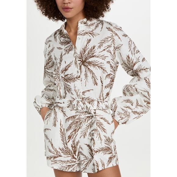 Charlie Holiday 'Lola' White Linen Romper Size S